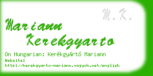 mariann kerekgyarto business card