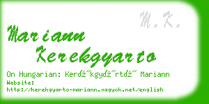 mariann kerekgyarto business card